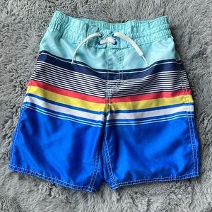 Old Navy Kids Swim Trunks - Blue and Multicolor Stripes